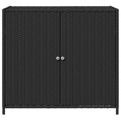 vidaXL Garden Storage Cabinet Black 83x45x76 cm Poly Rattan