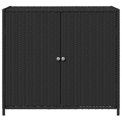 vidaXL Garden Storage Cabinet Black 83x45x76 cm Poly Rattan