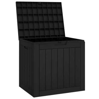 vidaXL Garden Storage Box Black 55.5x43x53 cm Polypropylene