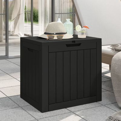 vidaXL Garden Storage Box Black 55.5x43x53 cm Polypropylene