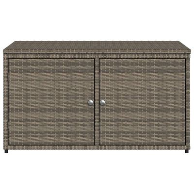 vidaXL Garden Storage Cabinet Grey 110x55x60.5 cm Poly Rattan