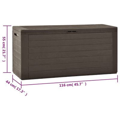 vidaXL Garden Storage Box Brown 116x44x55 cm