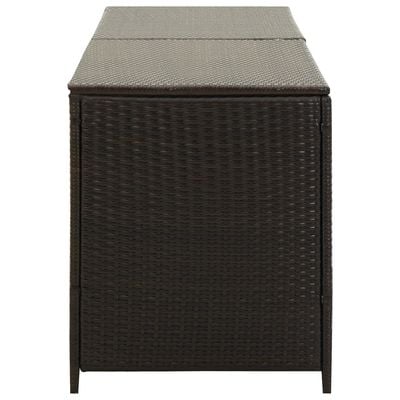 vidaXL Garden Storage Box Poly Rattan 200x50x60 cm Brown