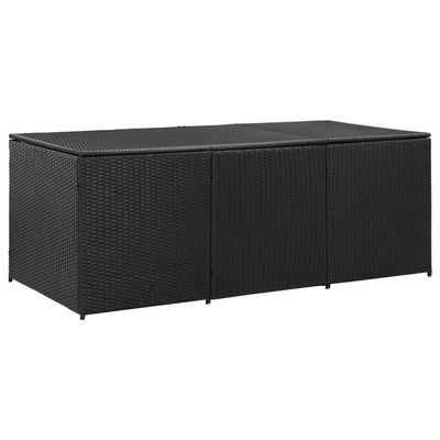 vidaXL Garden Storage Box Poly Rattan 180x90x70 cm Black