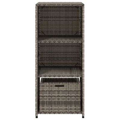 vidaXL Garden Storage Cabinet Grey 50x55x115 cm Poly Rattan