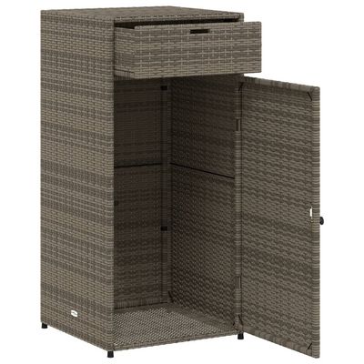 vidaXL Garden Storage Cabinet Grey 55x55x111 cm Poly Rattan