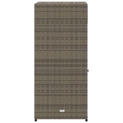 vidaXL Garden Storage Cabinet Grey 55x55x111 cm Poly Rattan