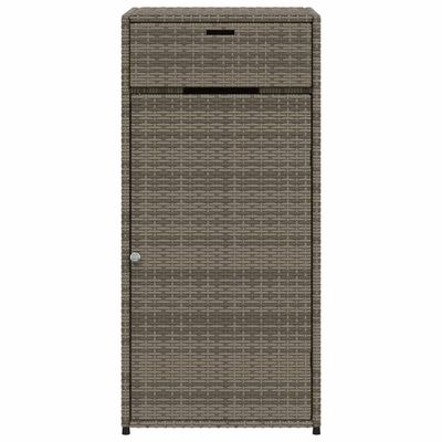 vidaXL Garden Storage Cabinet Grey 55x55x111 cm Poly Rattan