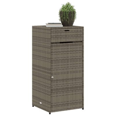 vidaXL Garden Storage Cabinet Grey 55x55x111 cm Poly Rattan