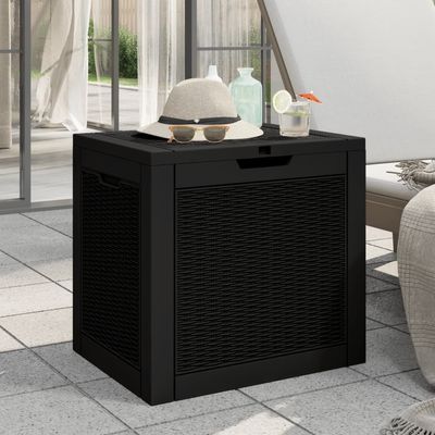 vidaXL Garden Storage Box Black 55.5x43x53 cm Polypropylene