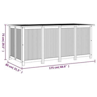 vidaXL Garden Storage Box 175x80x75 cm Solid Wood Acacia