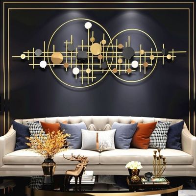 Metal Wall Decor Sculpture 3D Unique Decorative Gold Metal Wall Art Hanging Luxury Art Piece - 150L*57H