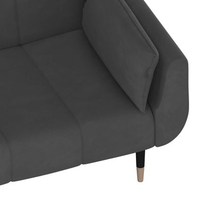 vidaXL 2-Seater Sofa Bed with Two Pillows Dark Grey Velvet