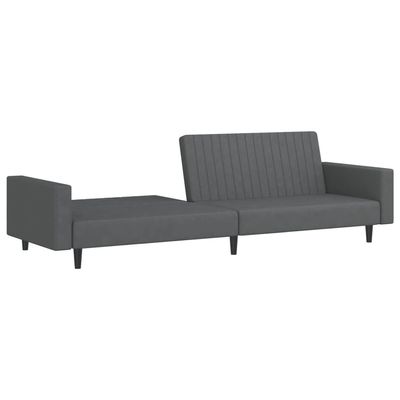 vidaXL 2-Seater Sofa Bed Dark Grey Velvet