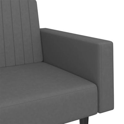 vidaXL 2-Seater Sofa Bed Dark Grey Velvet