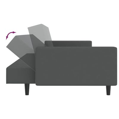 vidaXL 2-Seater Sofa Bed Dark Grey Velvet