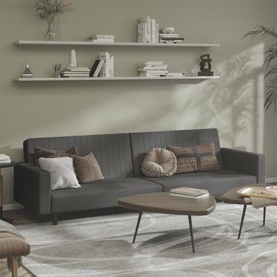 vidaXL 2-Seater Sofa Bed Dark Grey Velvet