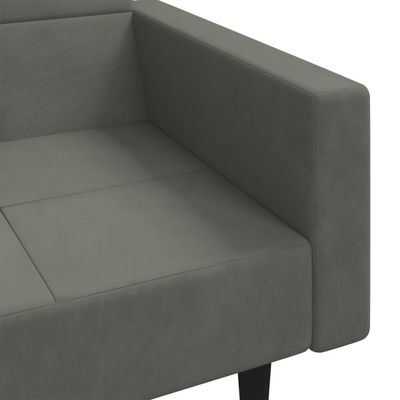 vidaXL 2-Seater Sofa Bed with Two Pillows Dark Grey Velvet