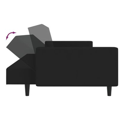 vidaXL 2-Seater Sofa Bed Black Velvet