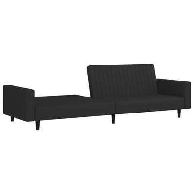 vidaXL 2-Seater Sofa Bed Black Velvet