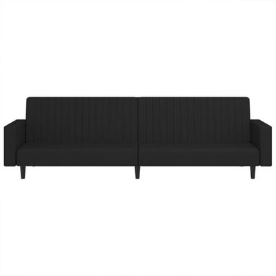 vidaXL 2-Seater Sofa Bed Black Velvet