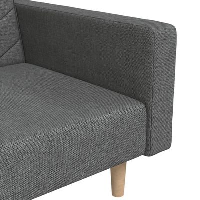 vidaXL 2-Seater Sofa Bed with Two Pillows Dark Grey Fabric