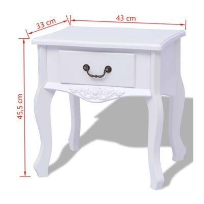 vidaXL Bedside Cabinets 2 pcs MDF White