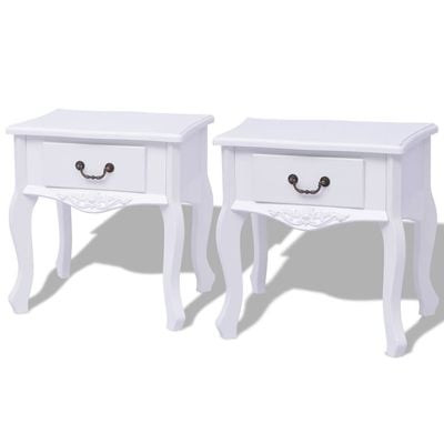 vidaXL Bedside Cabinets 2 pcs MDF White