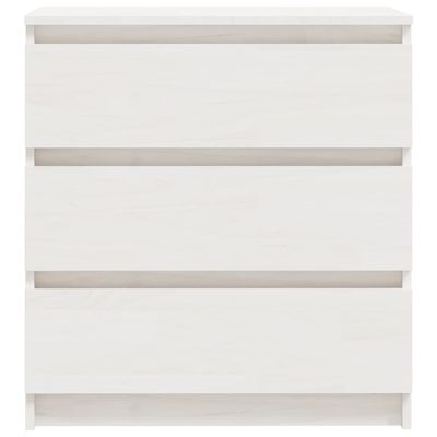 vidaXL Bedside Cabinet White 60x36x64 cm Solid Pinewood