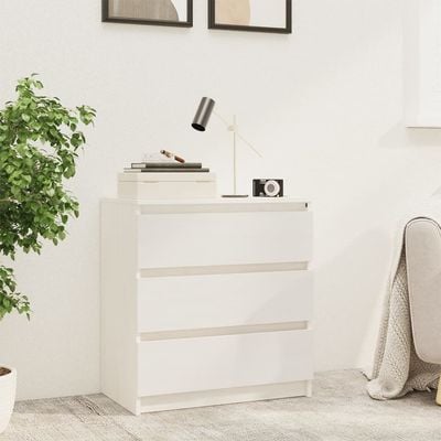 vidaXL Bedside Cabinet White 60x36x64 cm Solid Pinewood