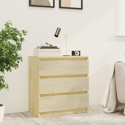 vidaXL Bedside Cabinet 60x36x64 cm Solid Pinewood