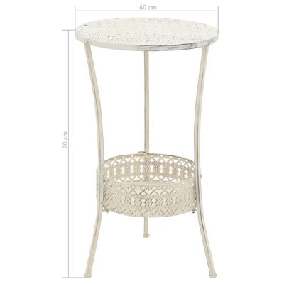 vidaXL Bistro Table Vintage Style Round Metal 40x70 cm White