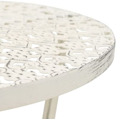 vidaXL Bistro Table Vintage Style Round Metal 40x70 cm White