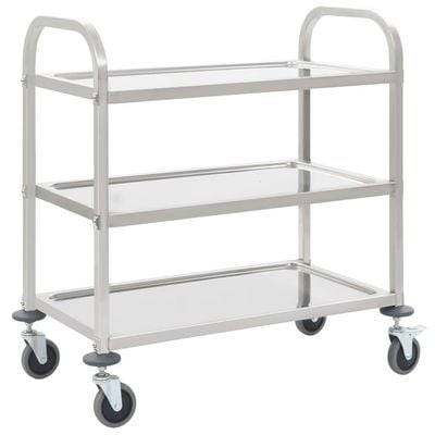 vidaXL 3-Tier Kitchen Trolley 95x45x83.5 cm Stainless Steel