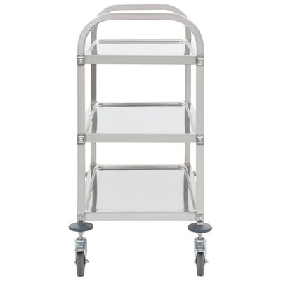 vidaXL 3-Tier Kitchen Trolley 95x45x83.5 cm Stainless Steel