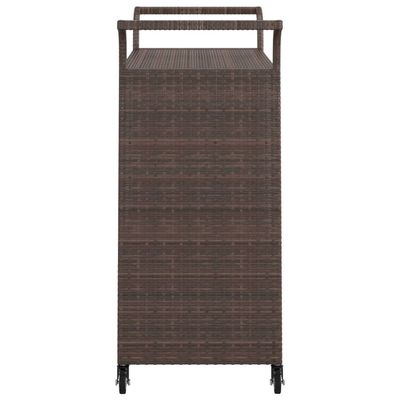 vidaXL Bar Cart with Drawer Brown 100x45x97 cm Poly Rattan