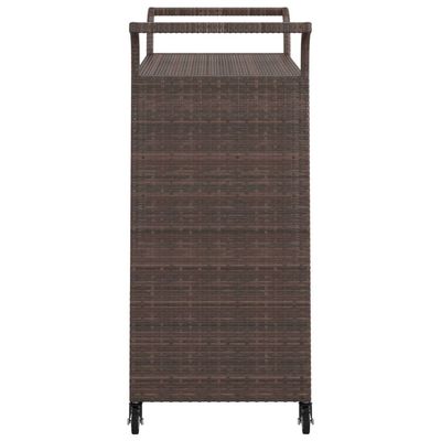 vidaXL Bar Cart with Drawer Brown 100x45x97 cm Poly Rattan