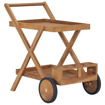 vidaXL Tea Trolley Solid Teak Wood