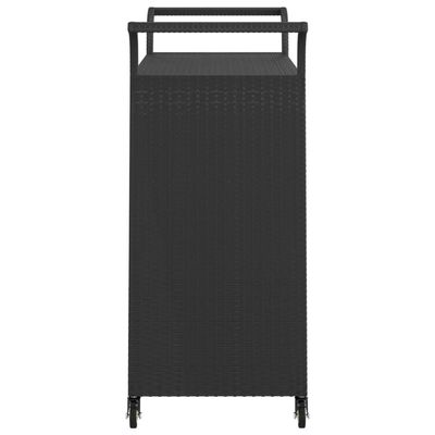 vidaXL Bar Cart with Drawer Black 100x45x97 cm Poly Rattan