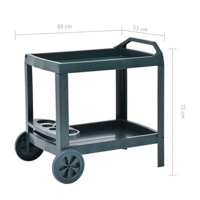 vidaXL Beverage Cart Green 69x53x72 cm Plastic