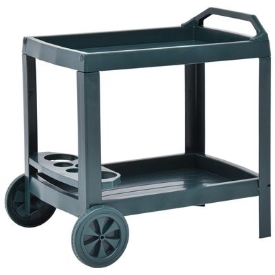 vidaXL Beverage Cart Green 69x53x72 cm Plastic