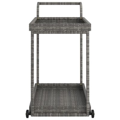 vidaXL Bar Cart Grey 100x45x83 cm Poly Rattan