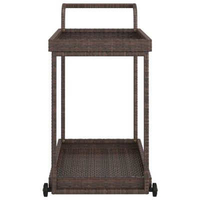 vidaXL Bar Cart Brown 100x45x83 cm Poly Rattan