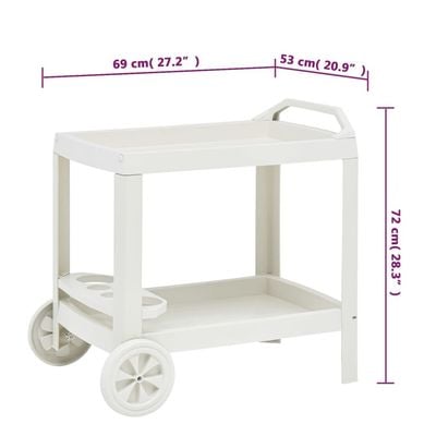 vidaXL Beverage Cart White 69x53x72 cm Plastic