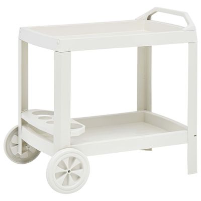 vidaXL Beverage Cart White 69x53x72 cm Plastic