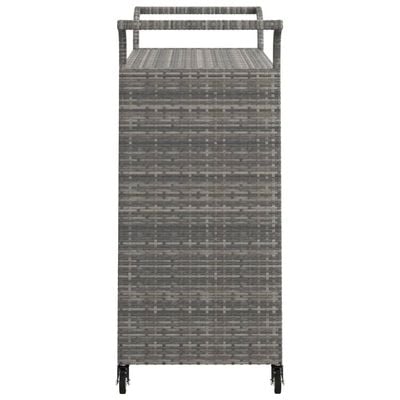 vidaXL Bar Cart with Drawer Grey 100x45x97 cm Poly Rattan