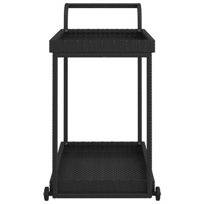 vidaXL Bar Cart Black 100x45x83 cm Poly Rattan