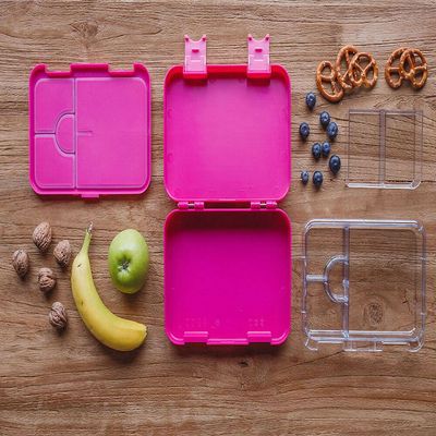 Snack Attack TM Lunch Box for Kid School Bento Purple Color for Kids|4/6 Convertible Compartments| BPA FREE|LEAK PROOF| Dishwasher Safe | Back to School Season |Food Graded Materials| Made of Triton