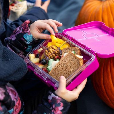 Snack Attack Bento Box or Lunch Box for Kids 4 & 6 Convertible Compartments | Portion Lunch Box | Food Graded Materials BPA FREE & LEAK PROOF| Made of Triton(Neptune Blue) (Purple Mermaid)