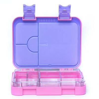 Snack Attack Bento Box or Lunch Box for Kids 4 & 6 Convertible Compartments | Portion Lunch Box | Food Graded Materials BPA FREE & LEAK PROOF| Made of Triton(Neptune Blue) (Pink Unicorn Solo)